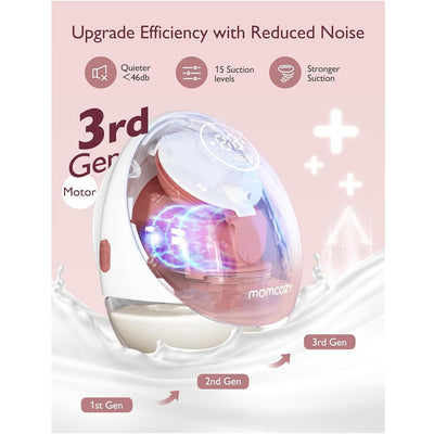 Bomba Extratora de Leite Elétrica Momcozy M9 Mobile Flow Hands Free Cozy Red - 15 intensidades